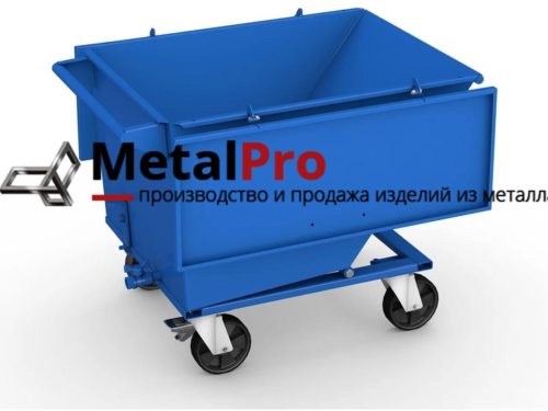 Контейнер-телега с крышкой для строительных материалов
